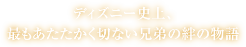 ディズニー史上、最もあたたかく切ない兄弟の絆の物語
						
